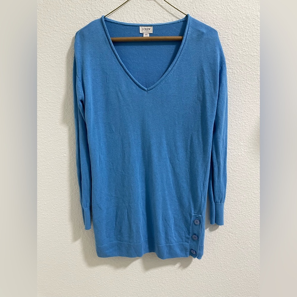 J. Crew lightweight Blue Linen Blend tunic sweater top